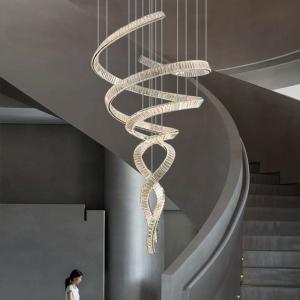 China Villa Staircase Luxury Gold Crystal Chandelier For Wedding Decor factory