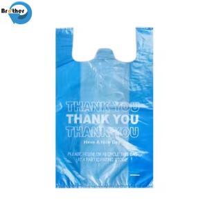 China Supermarket Grocery Plastic T-Shirt Bag Printed Customizable Thank You Bags for Small Business factory