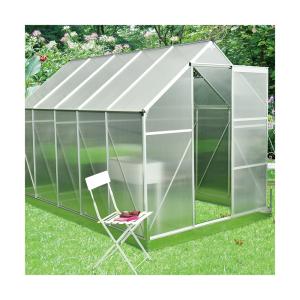 China 6x6ft 8x6ft 10x6ft Aluminium Frame Greenhouse With Metal Base factory