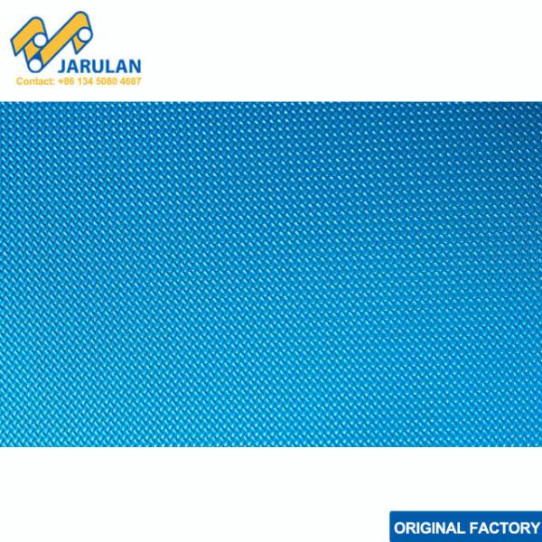 Antibacterial Rice Grain Pattern Conveyor PU Belt Blue Color For Food Industry