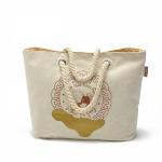 Beige 16oz Printed Promotional Canvas Cotton Tote Bags