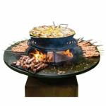 Customized Wood Charcoal Steel BBQ Grill With Removable Ash Catcher/Outdoor
