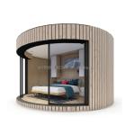 Galvanized Steel Square Tubes Structure Wooden Round House CE Luxury Modern