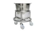 Hospital Movable Stainless Steel Kick Bucket With Rolling Stand