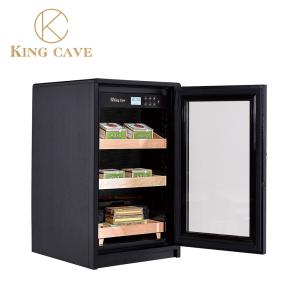 China Precise Climate Controlled Wood Frame Electrical Cigar Humidor Cabinet Cooler factory