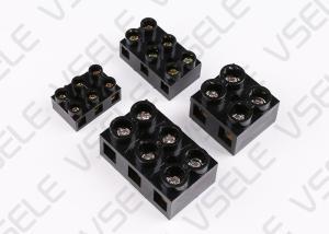 China Dual Row Electrical Terminal Block Seat Fixed Type Black Base Connection factory