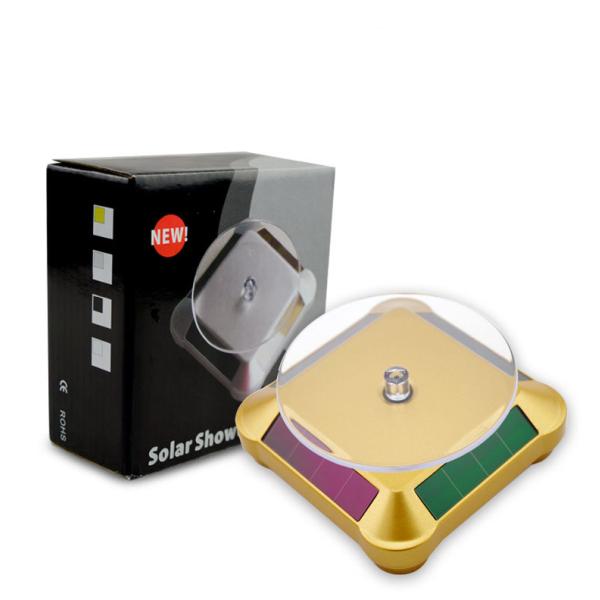 Led Light Solar Rotating Display Stand With Solar Battery Powered 2-4RPM Speed