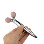Pink 3D Y Shape jade ball roller Facial Massage Roller