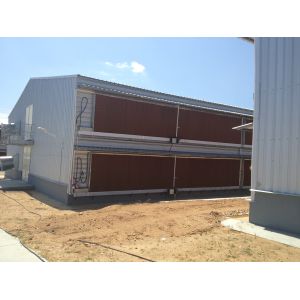 Galvanized Steel Poultry House with Gable Roof and Bolts Connection