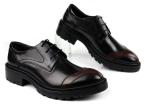 Any Logo Mens Leather Dress Shoes With Stitches Britain Styles Brown Leather
