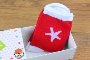 China Promotion gift jacquard christmas design eco-friendly OEM cotton terry socks for baby factory