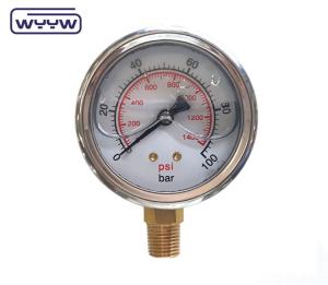 China 63mm 0-10bar 150 Psi Pressure Gauge Manometer For Excavator factory