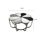 Nordic Flower Shape Hotel Lobby Furniture Metal Leisure Marble Tea Table