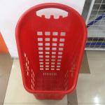 Multipurpose Supermarket Shopping Basket Drawstring Pulley Plastic Shopping