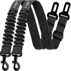 China Durable Adjustable Stretchable Dog Car Seat Belt Custom Logo Dog Harness Belt Rope factory