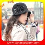 Hot sale Fashion 100% Australia wool felt ladies hats ,Red cloche hats with
