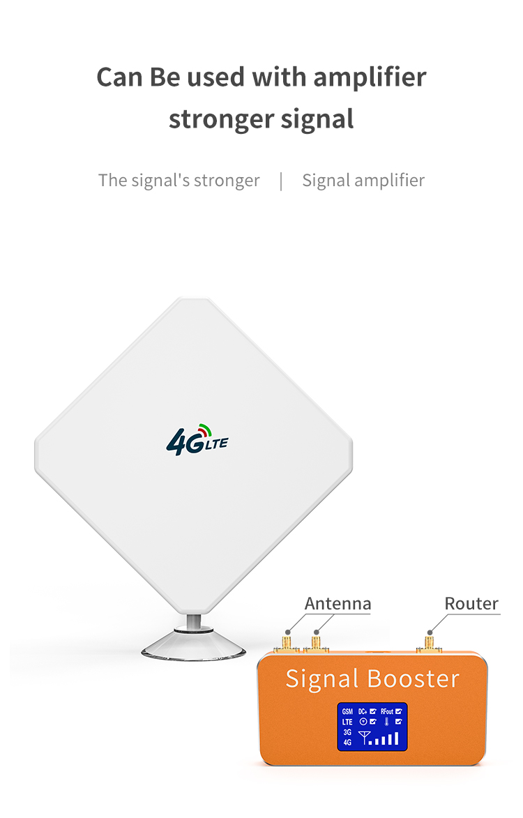 50W 35dBi Dual Connector 3G 4G LTE TS9 CRC9 Antenna Signal Booster Repeater Amplifier