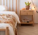 Natural Ash Solid Hardwood Nightstand 500mm Height For Home