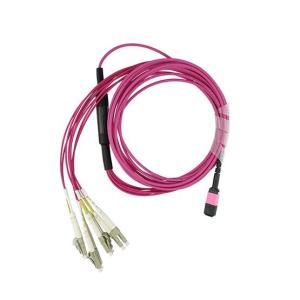 China MPO Female To 4 X LC Duplex Fiber Optic Breakout Cable 50/125 OM4 3.0mm LSZH Jacket factory