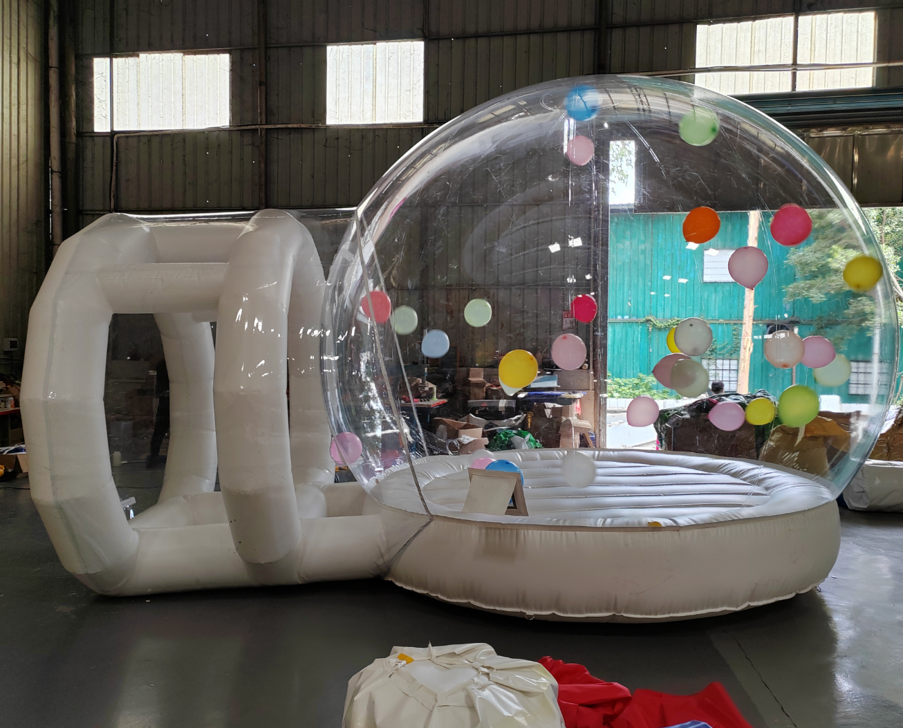 factory wholesale price bubble house with balloons Wedding Party bouncy double bubble house
