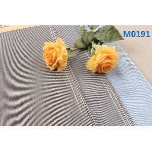 6oz Blue And White Vertical Stripes Stretch Denim Fabric For Shorts