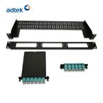 19'' 1U 48 Port Fiber Optic Patch Panel Metal Black For LGX Cassettes / Adapter