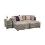Outdoor Lounge Set with Metal Frame AJUNION Rattan Garden Furniture W52 x D56 x