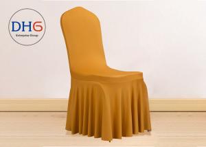 China Furniture Universal Chair Covers Pleated Skirt Removable Yellow Waterproof factory
