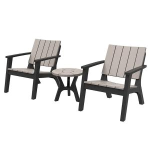 China Plastic Wood Table and Chair Set for Nordic Outdoor Patio Garden Balcony Cafe Restaurant factory