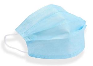 China Outdoor Light Blue Non Woven Face Mask Melt Blown Fabric 17cm*10cm Breathable factory