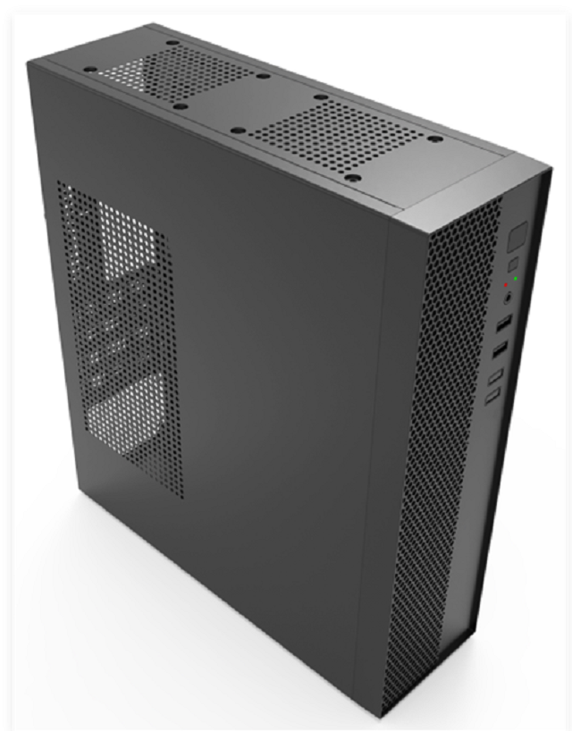 Mini-ITX/M-ATX Low-Profile Computer Case with 4 PCIe Slots 3x SSD + 1x HDD and