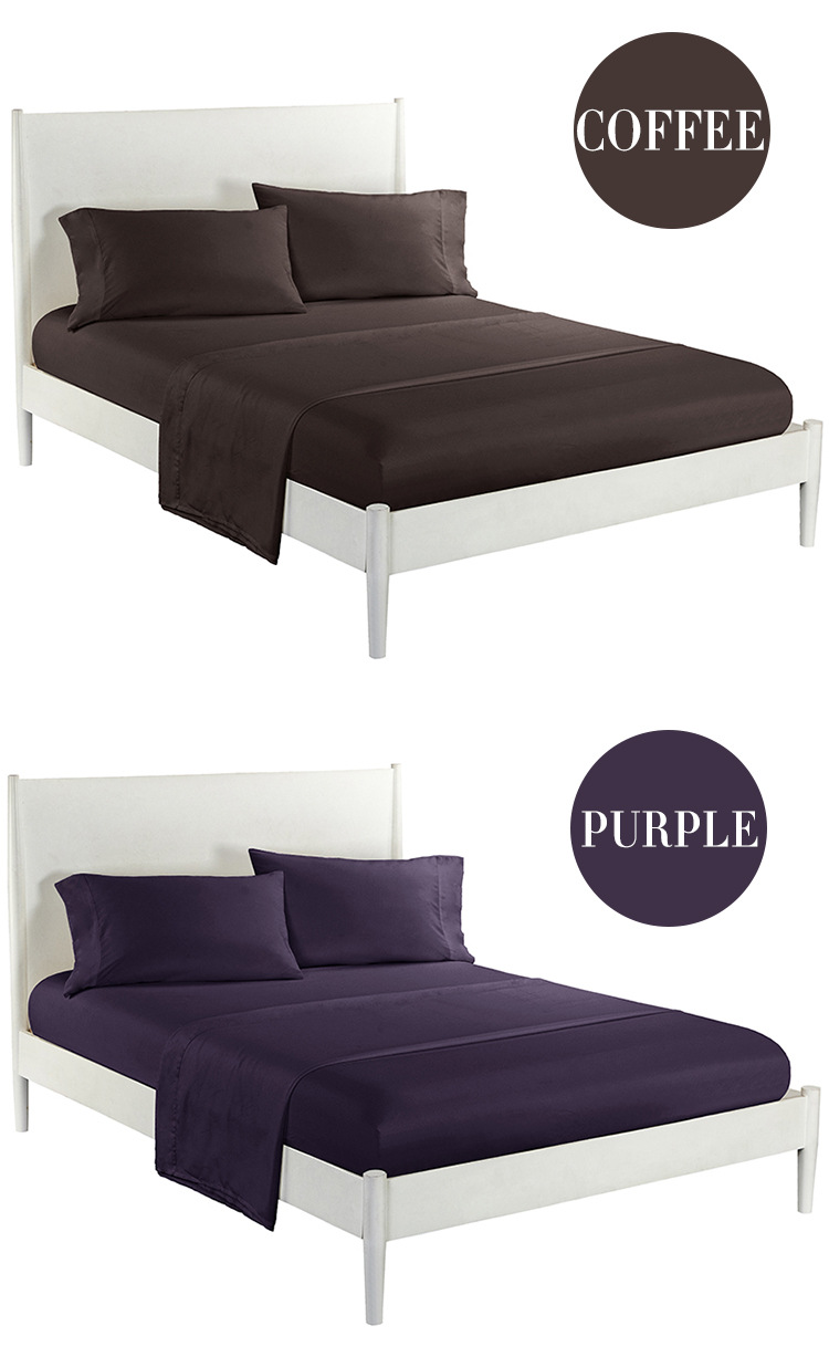100% Polyester Brushed Pongee Microfiber Bed Sheet Set for Hotel All-Season Bedding