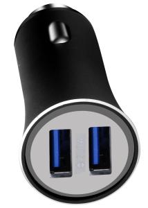 China Aluminum Alloy Coated High Speed USB Car Charger With Over - Current Protection factory