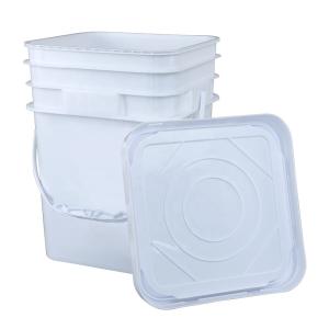 China ISO 9001 5 Gallon Chemical Containers White Bucket 141*103*120mm factory