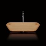 Rectangular Above Counter Bathroom Sink Bowls Brown Glass Vessel Tasteful Acid