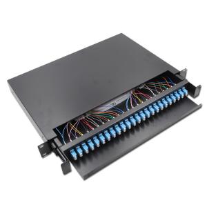 China 24Port 48 Core LC Splicing Fiber Patch Panel Cabinet / ODF Fiber Box factory