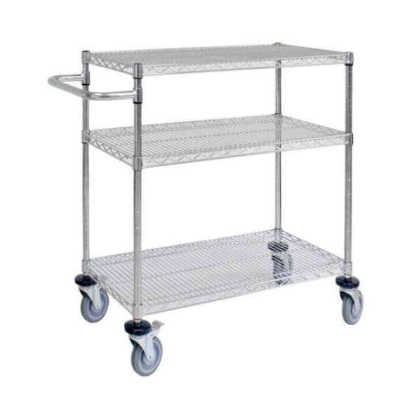 3 Layers Cleanroom Eletronic Wire ESD Shelf Trolley Stainless Steel