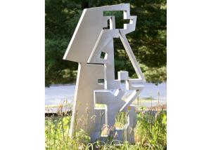 China Stainless Steel Painted Metal Sculpture , Metal Outdoor Sculpture Abstract factory