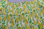 Printed Custom Womens Dresses Off Shoulder Long Frill Dresses With Smock Design