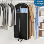 Black Portable Zipper Suit Bag Breathable Zippered Garment Bags
