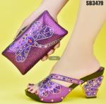 Supoo Fashion Italian ladies shoes matching bags with stones high heel shoes for
