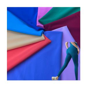 China Breathable Waterproof 4 Way Stretch Tricot Knit Fabric for Gym Tights Width 142-155cm factory