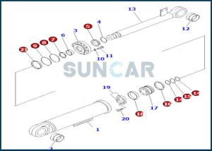 China 707-99-H0P03 70799H0P03 KOMATSU Dump Culinder Service Kit fits Compactors WF450 factory