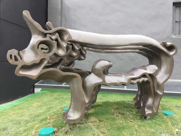 Customized Bronze Large Outdoor Animal Sculptures 2 Meter Length Plaza