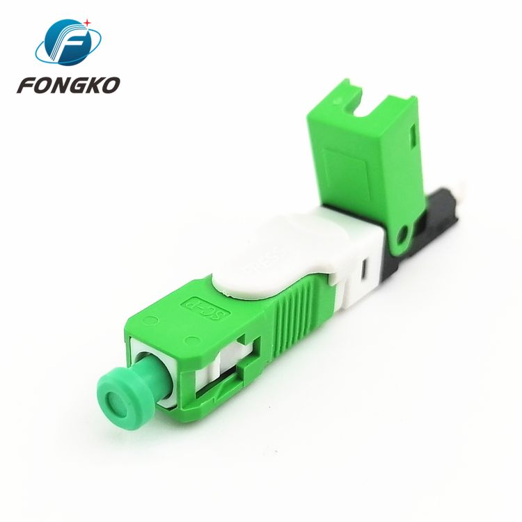 0.3dB Green Fiber Optic Fast Connector termination Sc/Apc For Test Equipment