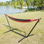Blue Outdoor Single Stand Hammock , Cotton Rope Hammock Easy Assembly