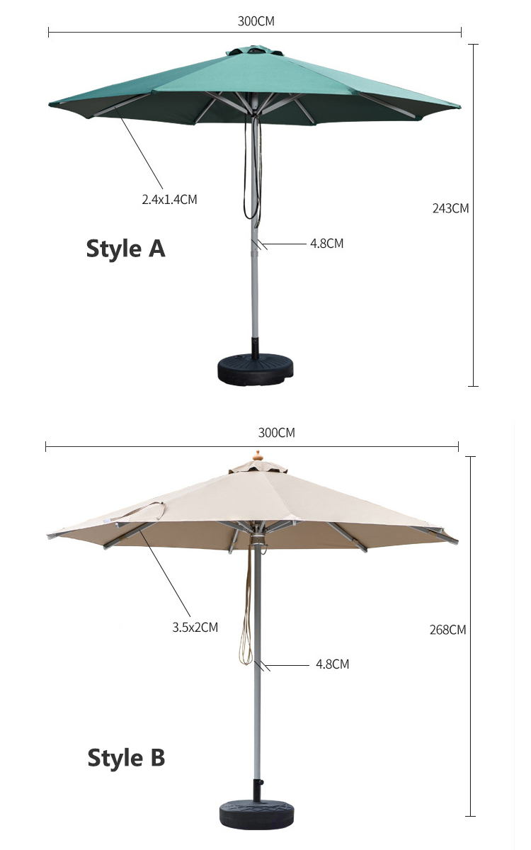 Outdoor Furniture Aluminum Alloy Tube Round Drawstring Parasol Umbrella for Patio and Pool