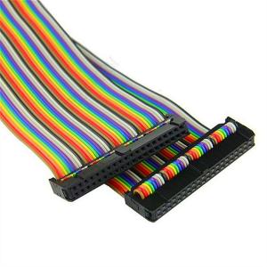 China 40 P color flat power ribbon cable with 2.54mm pitch idc flat electrical wire UL2651 28 AWG factory