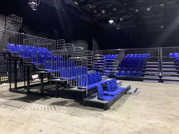 Galvanized Flooring LED Step Retractable Stadium Seating Movable