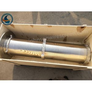 China SS 304 Slotted Flange Wire Mesh Tube Full Welding Johnson Vee Wire Screen on sale